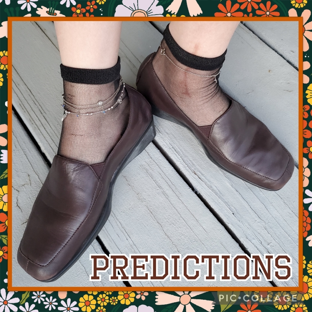 PREDICTIONS Vintage Genuine Leather Grandpa Grandmacore Cushioned Brown Loafers